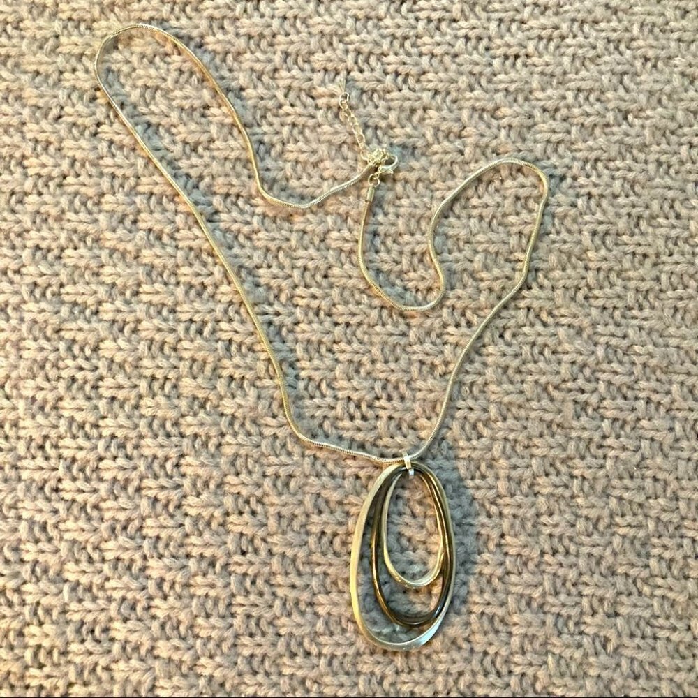 NECKLACE  Long Chain Two Toned Art to Wear